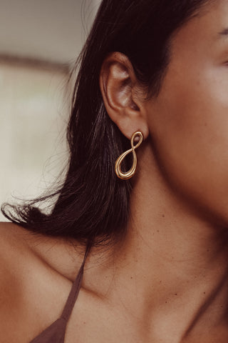 Statement earrings gold twist - Milani