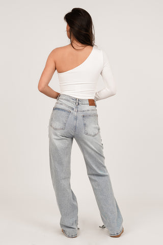 Straight leg jeans with braided details - Darlie