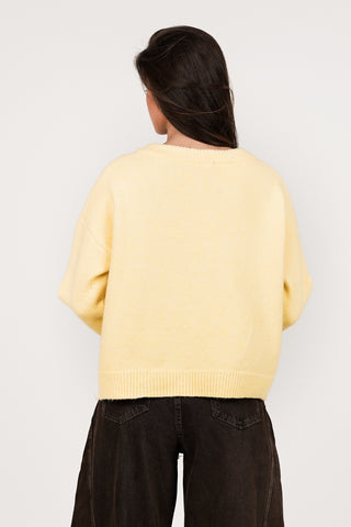 Knitted cardigan with buttons yellow - Ezra