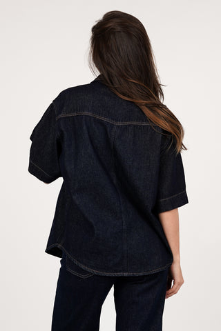 Denim oversized dark blue shirt - Sereen