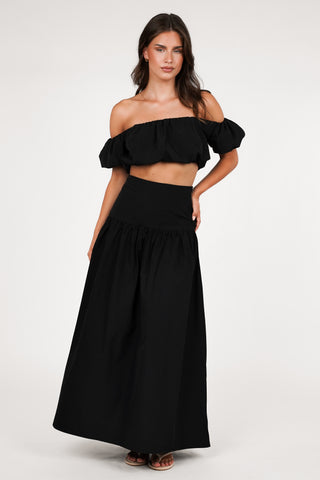 Maxi rok wijd zwart - Asmara