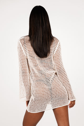 Strand jurk gehaakt beige - Dana