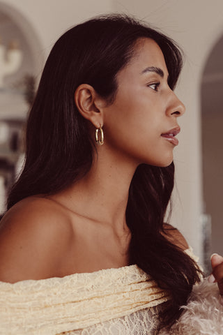 Oval earrings gold large - Lucille