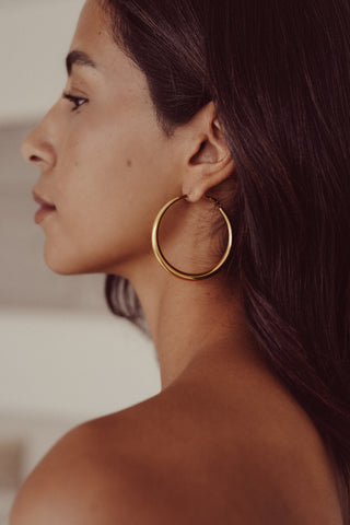 Basic hoops gold medium - Flora