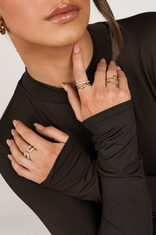 Ring mit Wellen Gold - Elara