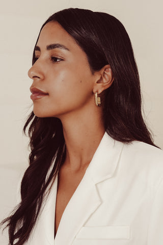 Ohrringe oval geflochten gold - Morena