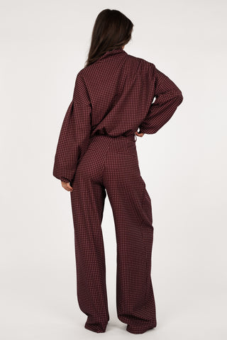 Pantalon ballon fit met print bordeaux - Nelly