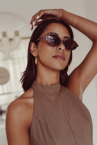 Round sunglasses tortoise brown - Belle