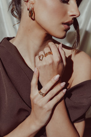 Ring mit offenen Herzen Gold – Lyara