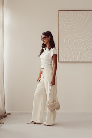 Short sleeve top white - Elodie