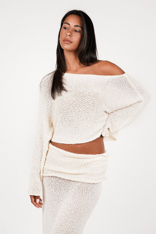 One shoulder top creme - Ellis