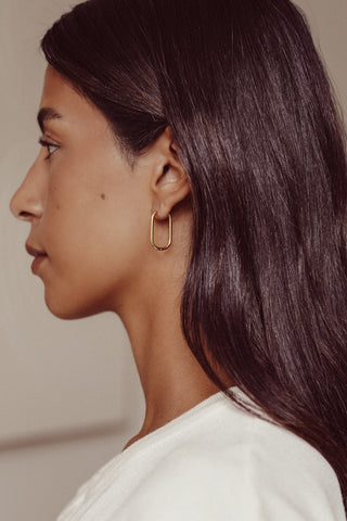 Oval earrings basic gold - Eloise