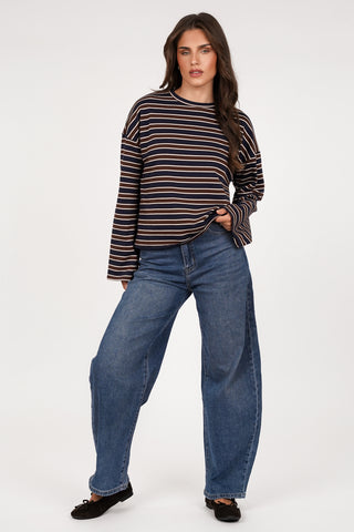 Balloon fit jeans donker blauw - Muze