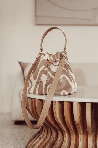 Handbag marble beige/ecru - Cilia