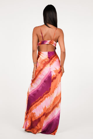 Maxi jurk tie-dye roze - Jady