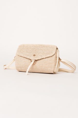 Umhängetasche aus Korbgeflecht Beige - Zaya