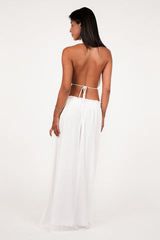 Maxi rok met split wit - Ruby