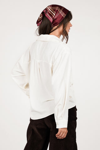 Blouse dames wijd met kant creme - Cyril