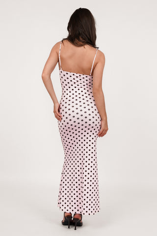 Maxikleid mit Punkten rosa - Daisy