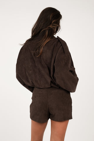 Women's suede brown skort - Lucy