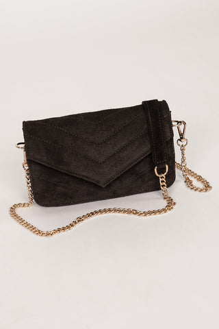 Suede brown crossbody bag - Laurie