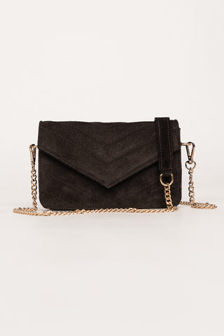 Suede brown crossbody bag - Laurie