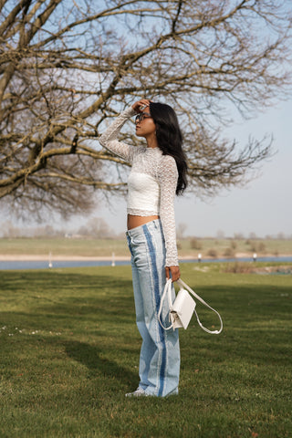 Jeans mit geradem Bein und blauen Streifen - Xavi