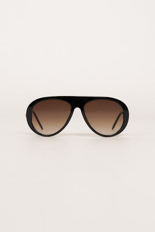 Oversized Black Aviator Sunglasses - Alana