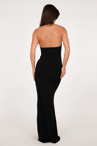 Maxi jurk met cut-out zwart - Cora