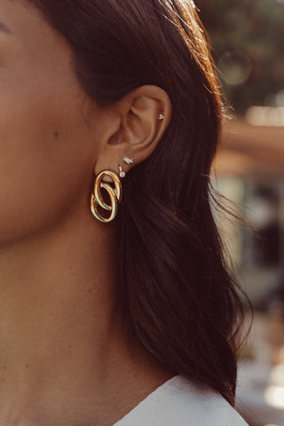 Earrings oval rings gold - Taylor