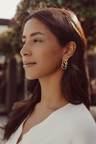 Earrings oval rings gold - Taylor