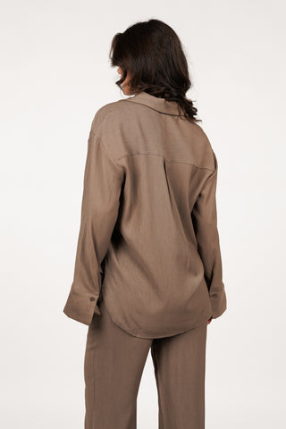 Oversized blouse for women beige - Clara