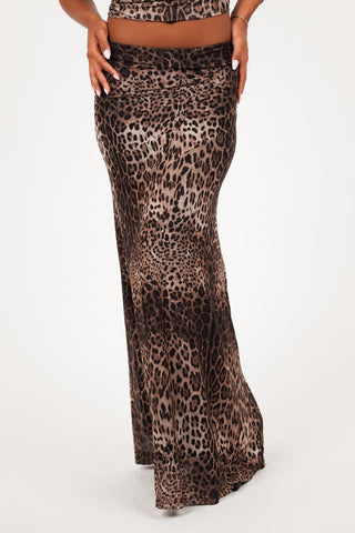 Maxi rok mesh luipaardprint - Wendy