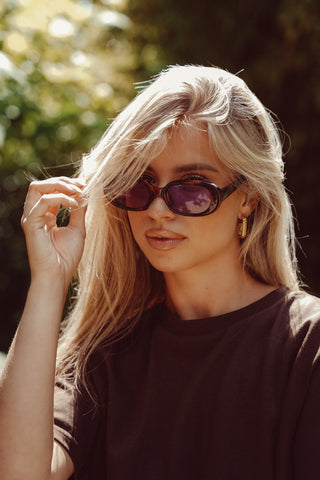 Oval Sunglasses Black - Jane