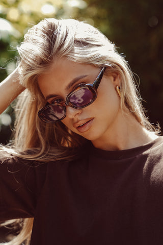Oval Sunglasses Black - Jane