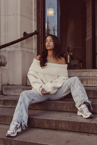 Straight leg jeans with braided details - Darlie