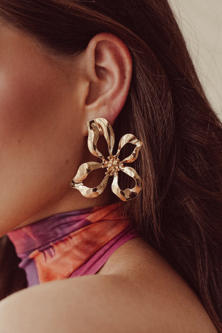Flower earrings gold - Liddy