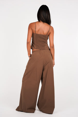 Katoenen two piece set bruin - Maud