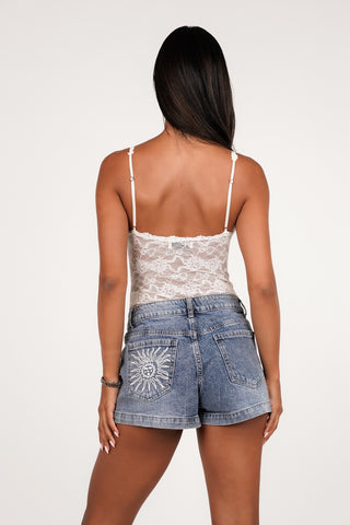 Kanten bodysuit creme - Fabiola