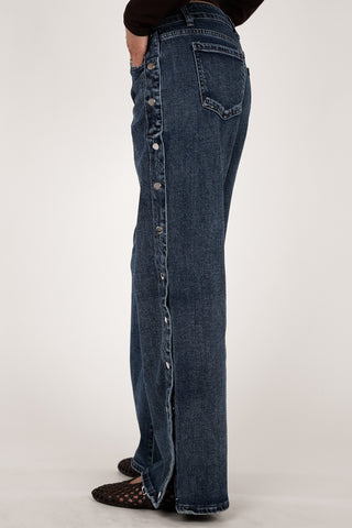 Low waist jeans met studs blauw - Madelon