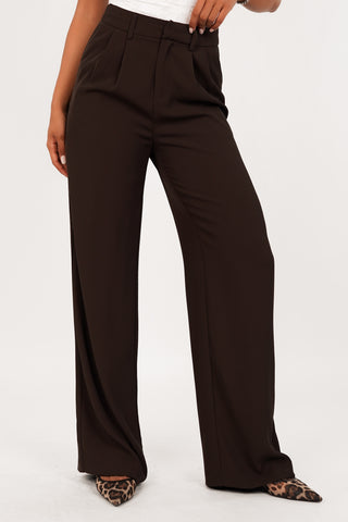 Women's trousers dark brown - Laure