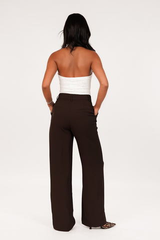 Women's trousers dark brown - Laure