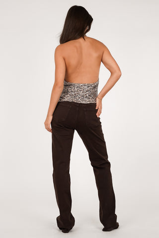 Tall straight leg jeans bruin - Biba