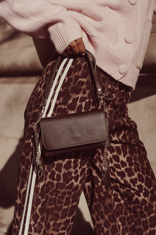 Brown leather clutch - Axelle