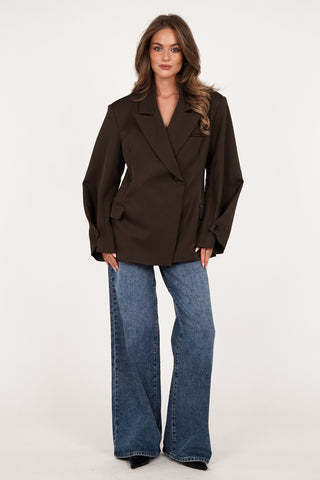Oversized blazer twist bruin - Drew