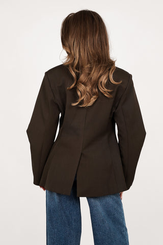 Oversized blazer twist bruin - Drew