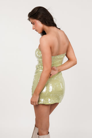 Sequined bandeau top green - Casey