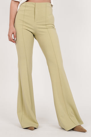 Flared trousers with piping in chocolate brown - Poppy