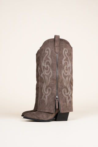 Cowboy boots with khaki overlap - Willow