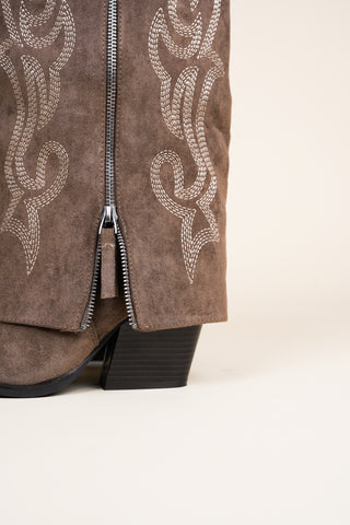 Cowboy boots with khaki overlap - Willow